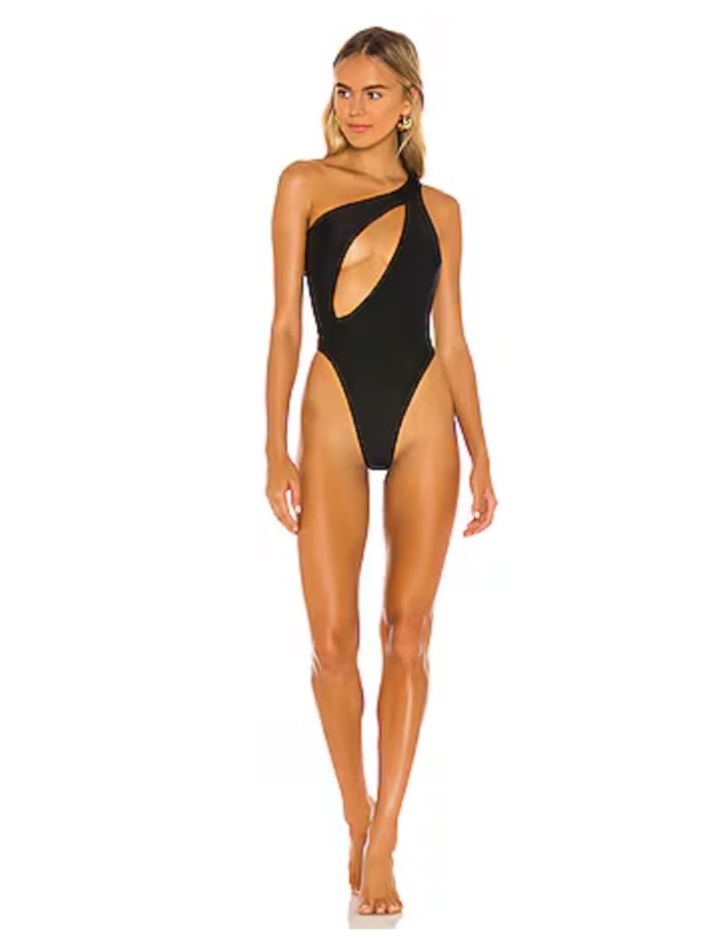 Marcia B. Maxwell Black One-Shoulder Serenity One Piece Swimsuit
